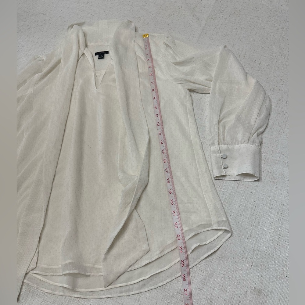 Ann Taylor Factory Cream Polka Dot Blouse - Picture 8 of 11